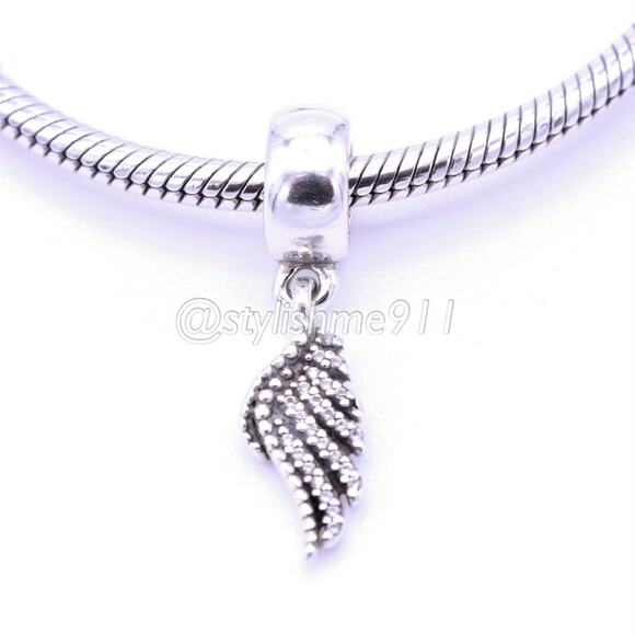 Authentic PANDORA Majestic Feathers Dangle Charm - Picture 1 of 8